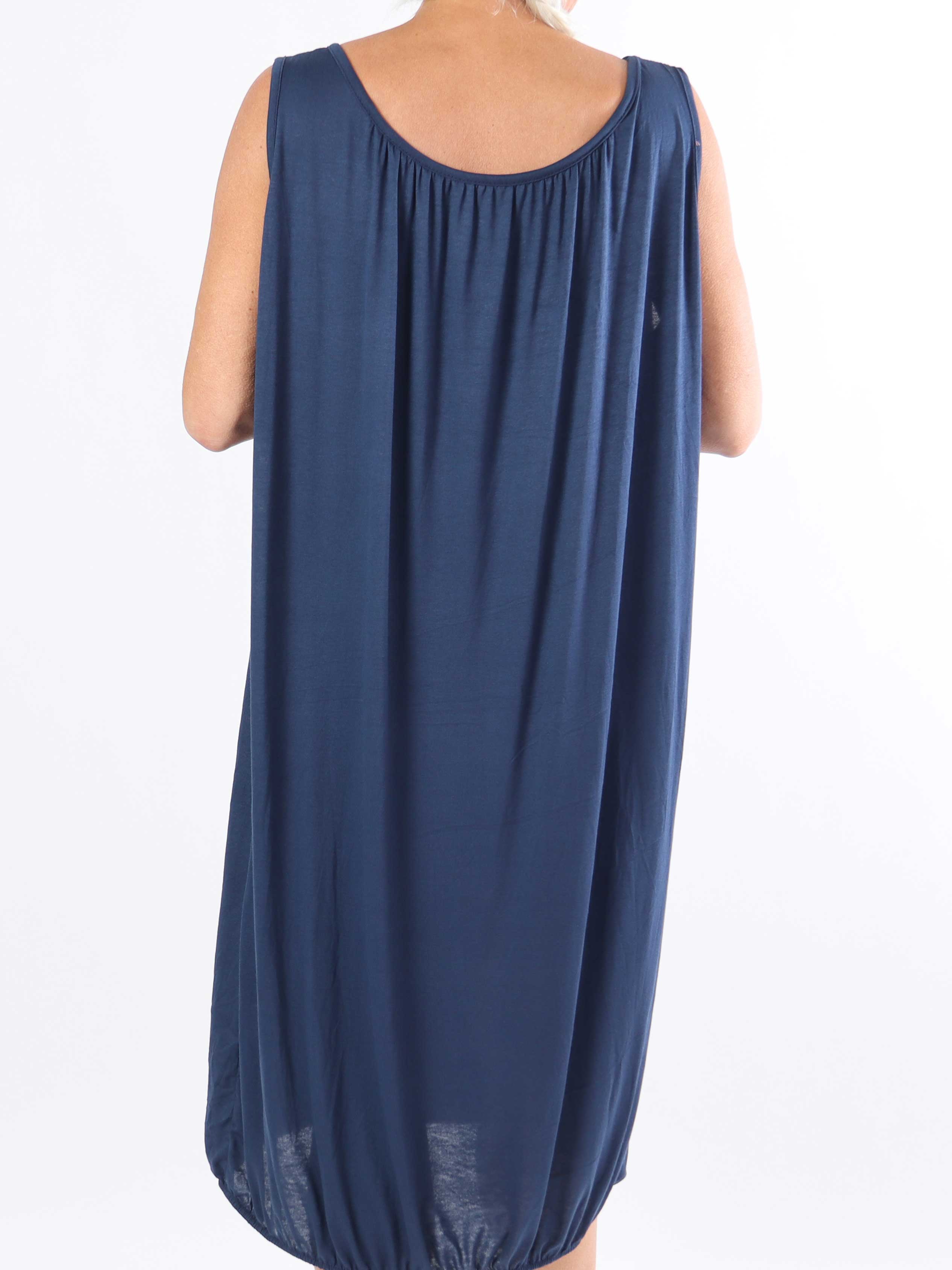 Miracle Sleeveless Dress - Plus size basis kjole i viskose med elastik forneden